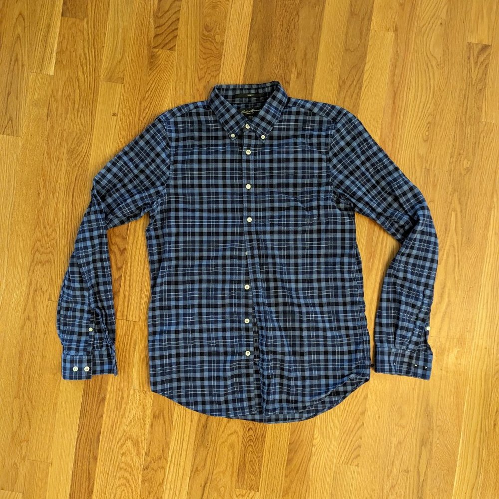 Edie Bauer Plaid Slim Fit Button Down Shirt